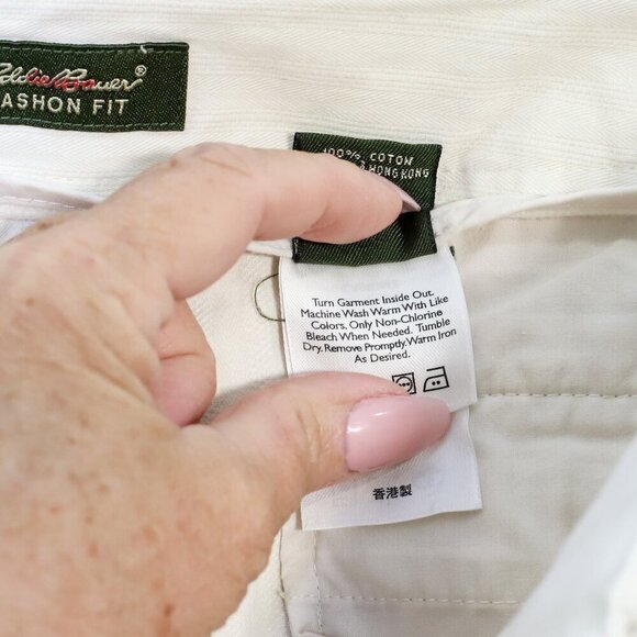 Eddie Bauer Vashon Fit cream Khaki Chino Pants Size 14 - Picture 9 of 12